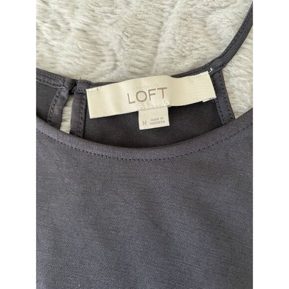 Loft Blue Spaghetti Halter Top with Ruffle Accents Women's Size M - Picture 5 of 8